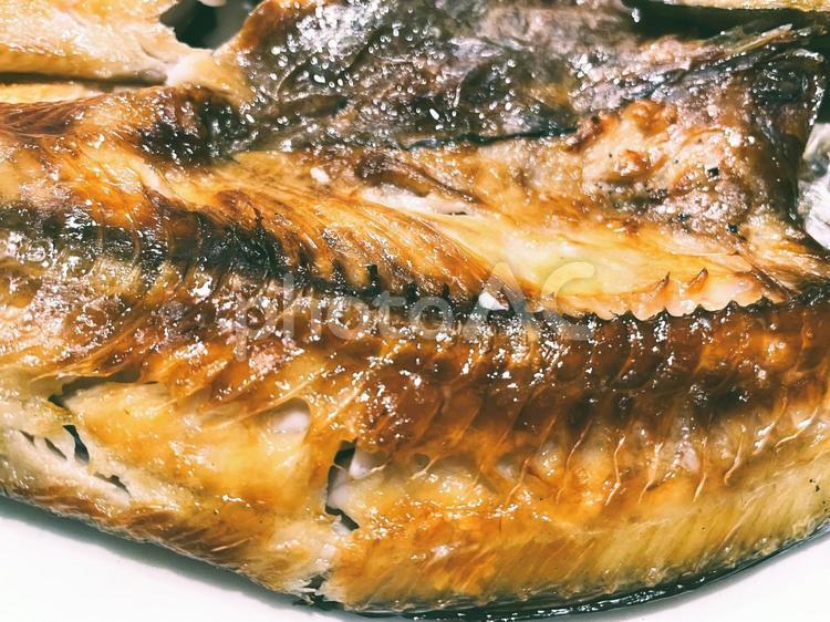 ほっけの干物の焼き目がついた美味しい所２ ほっけ,干物,開きの写真素材