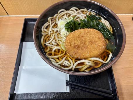 コロッケそば コロッケ,そば,日本そばの写真素材