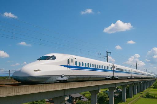 青空と新幹線 青空と新幹線の写真