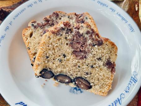 あんこと黒豆のパウンドケーキ パウンドケーキ,ケーキ,カフェの写真素材