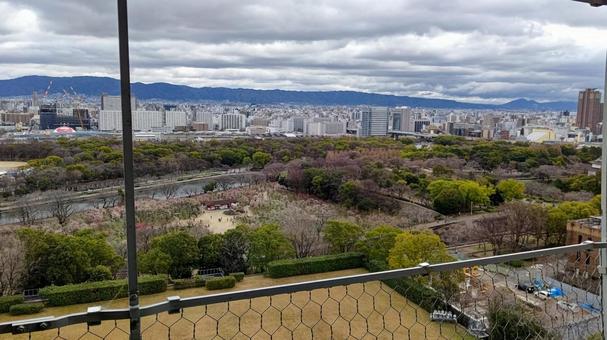 大阪城展望台から２ 大阪城,大阪城公園,大阪城天守閣の写真素材