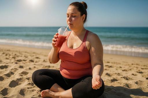 海辺の瞑想とスムージー 海辺の瞑想とスムージーの写真
