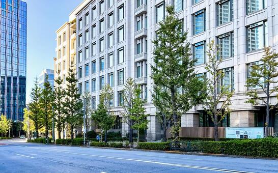 上品で落ち着きのある建物が建つ大通り 街並み,上品,大人っぽいの写真素材