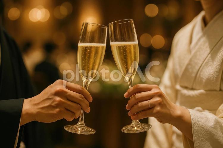 シャンパングラスで乾杯 シャンパン,グラス,乾杯の写真素材