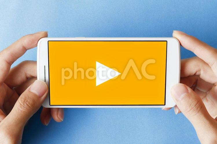 動画再生ボタン 動画,再生,スマホの写真素材