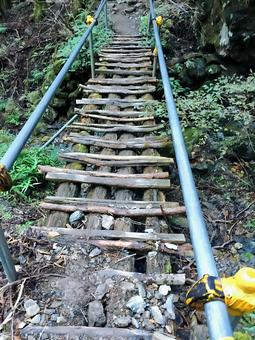 怖い登山道の橋 怖い登山道の橋 橋,登山道,手すりの写真素材