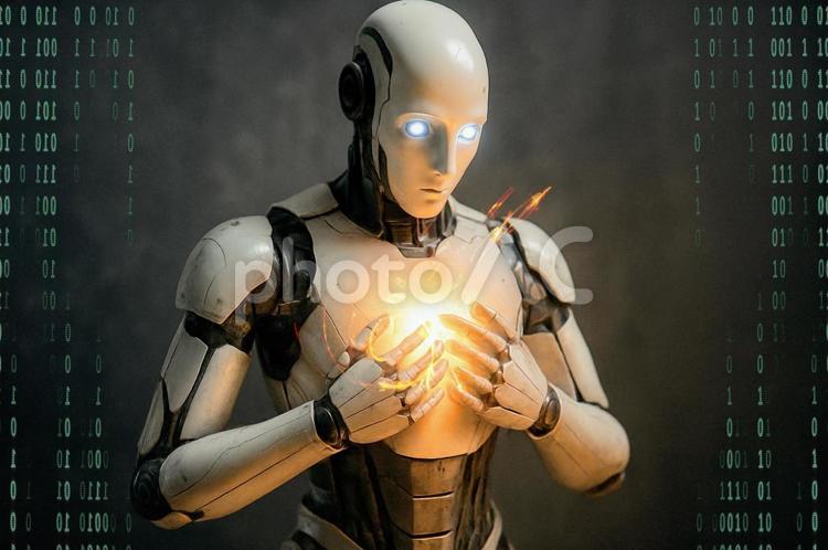 AIに心はあるのか ai,ロボット,近未来の写真素材