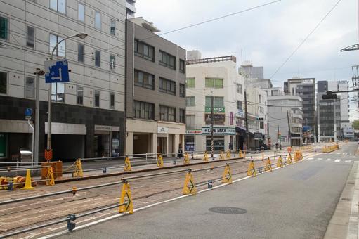 広島電鉄、廃止後の猿猴橋町電停跡 広島電鉄,猿猴橋町,電停の写真素材
