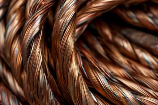 Close-up of coiled copper wire, copper wire, metal, material, JPG