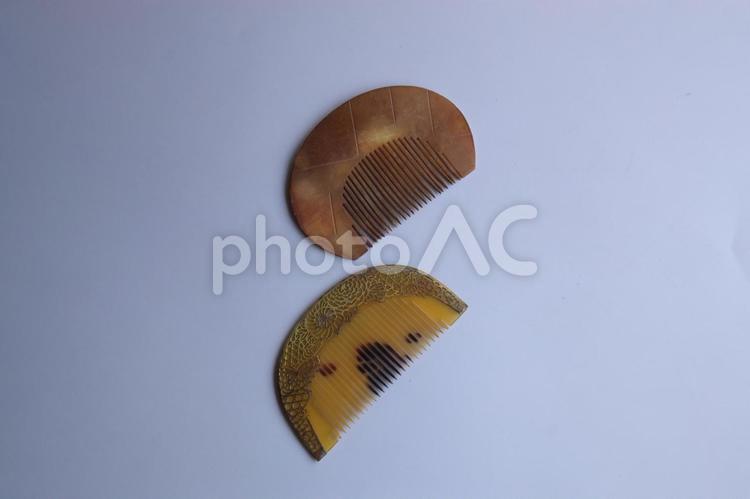 昭和時代に使われていた古い櫛　かんざし 櫛,簪,かんざしの写真素材
