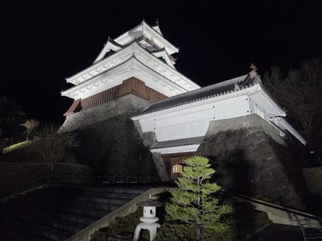 夜の上山城 夜の上山城 山形県,上山市,上山城の写真素材