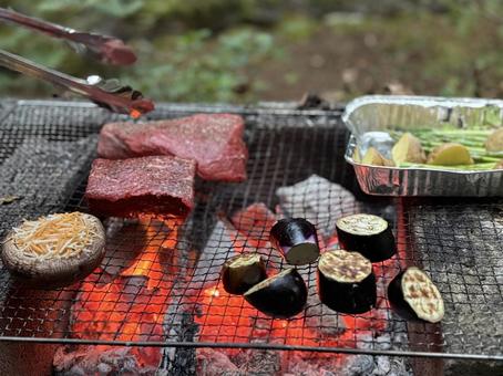 BBQ bbq,バーベキュー,キャンプの写真素材