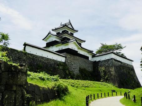 北から見上げる白河小峰城御三階櫓3 北から見上げる白河小峰城御三階櫓3 白河小峰城,小峰城,白河市の写真素材