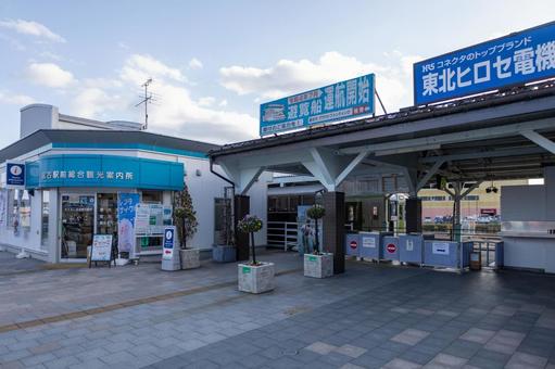 宮古駅舎と観光案内所 jr,山田線,鉄道の写真素材