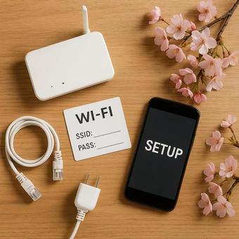 春のWi-Fiセットアップ 春のWi-Fiセットアップの写真