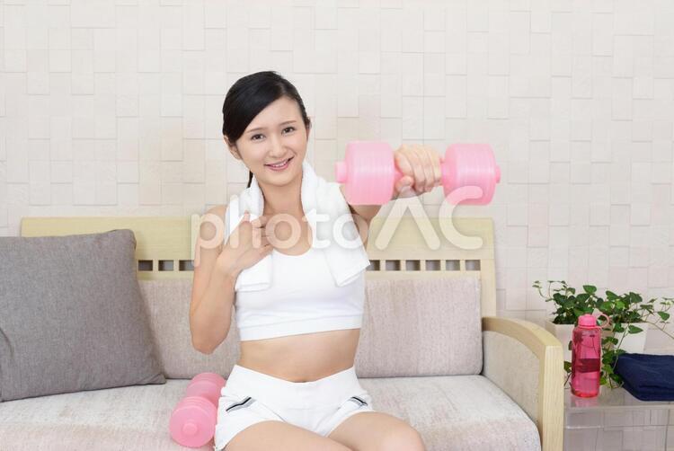 エクササイズをする女性 女性,女,運動の写真素材