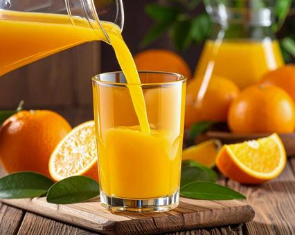 オレンジの液体 オレンジの液体の写真