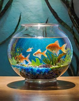 金魚鉢7 ガラス,おしゃれ,キレイの写真素材