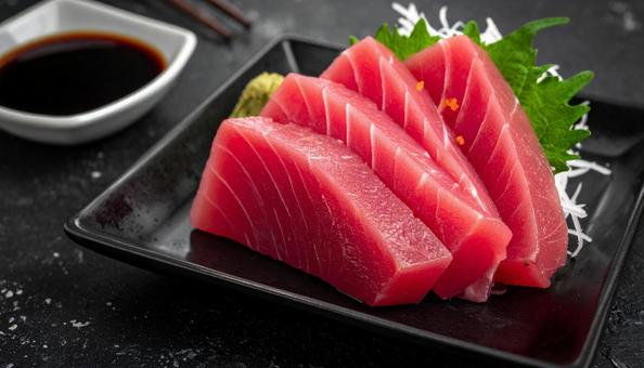 まぐろのハラモの刺身 まぐろのハラモの刺身の写真