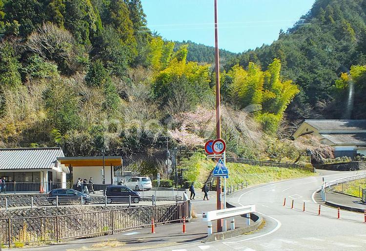 宇津ノ谷峠　道の駅　峠に続く山道 道の駅,宇津ノ谷峠,静岡市の写真素材