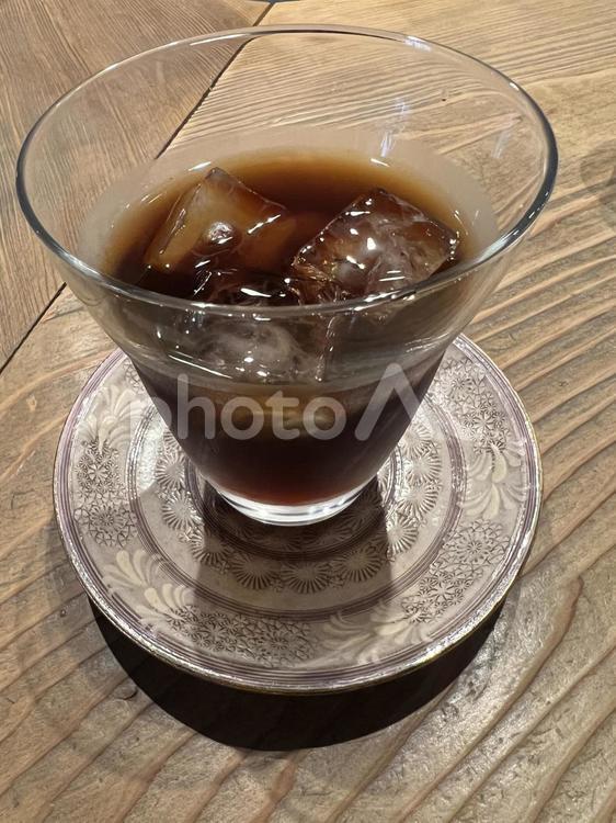 ガラスのグラスとアイスコーヒー アイスコーヒー,カフェ,ブラックの写真素材