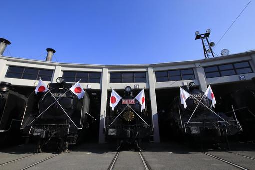 SL年賀状用 sl,静態保存機,京都鉄道博物館の写真素材