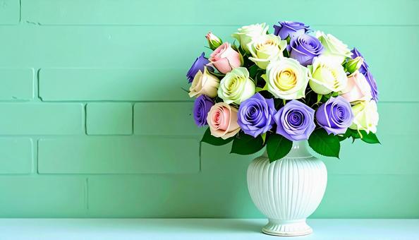 美しいバラの花のアレンジメント 美しいバラの花のアレンジメントの写真