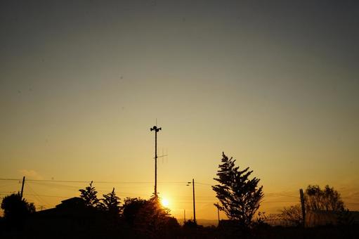 秋の夕暮れ 秋の夕暮れの写真