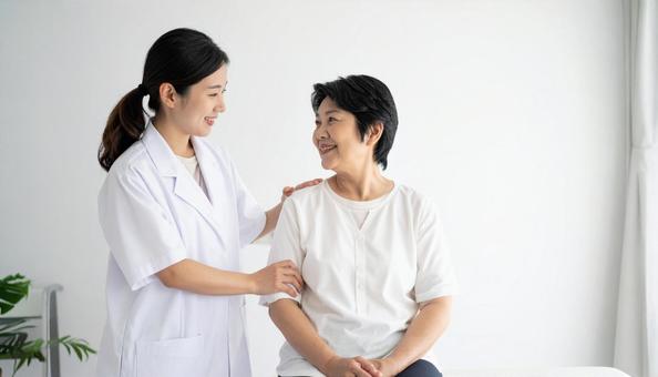 シニア女性の自宅での介護美容 相談 シニア女性の自宅での介護美容 相談の写真