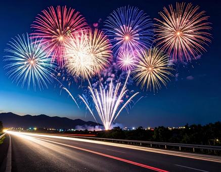 打ち上げ花火 打ち上げ花火の写真