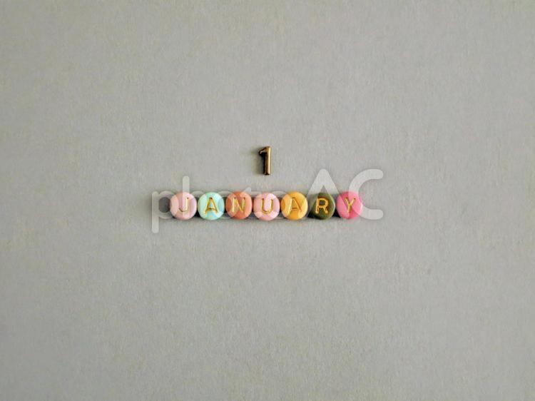 1月　ビーズ 1月,１月,一月の写真素材