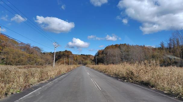 田舎道 田舎道の写真