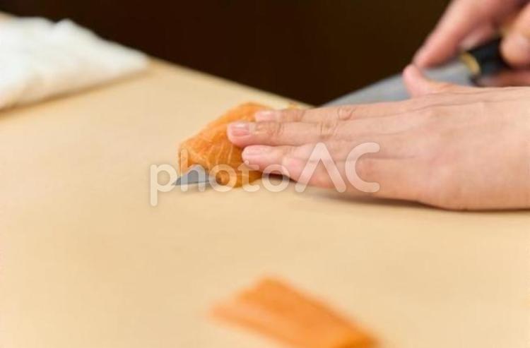 調理をする和食の料理人 調理,料理,仕込みの写真素材