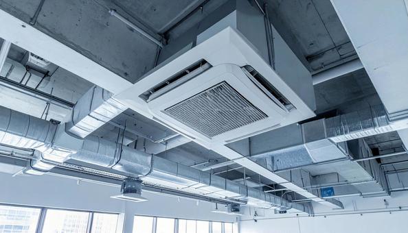 建物内部天井の空調ダクト 建物内部天井の空調ダクトの写真