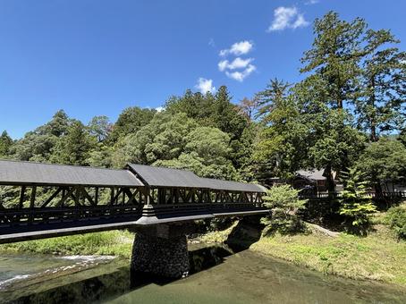 三嶋神社へ続く神幸橋（みゆきばし） 神幸橋,みゆきばし,三嶋神社の写真素材