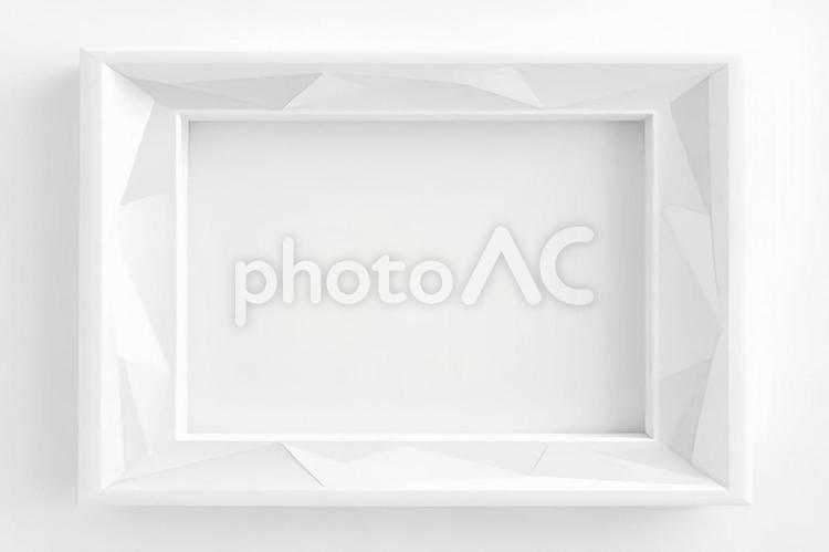 白い額縁のフレーム枠のテクスチャ画像 額縁,フレーム,枠の写真素材