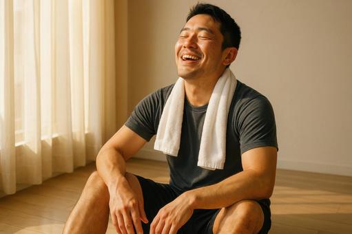 トレーニング後の達成感 トレーニング後の達成感の写真