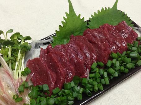 柔らかいもも肉馬刺し（馬肉・赤身肉・生肉 馬肉,もも,もも肉の写真素材