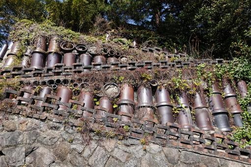 土管坂の風情ある風景 土管坂,焼き物,陶器の写真素材