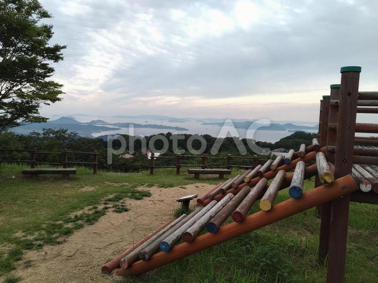 アスレチック展望台から見る瀬戸内海 風景,眺望,景色の写真素材