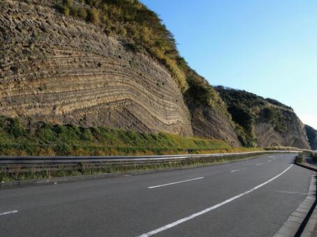 伊豆大島　地層大切断面 地層大切断面,バームクーヘン,伊豆大島の写真素材