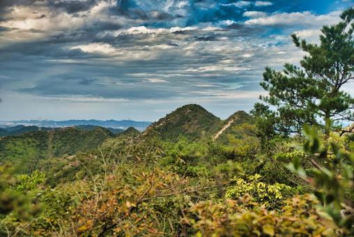 高御位山 播磨平野,山岳,平野の写真素材