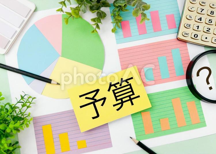 予算とグラフデータ 予算,見積もり,見積りの写真素材