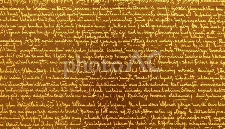金色の壁に刻まれた文字 文字,筆記体,アンティークの写真素材