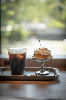 コーヒーとプリン コーヒー,プリン,オヤツタイムの写真素材