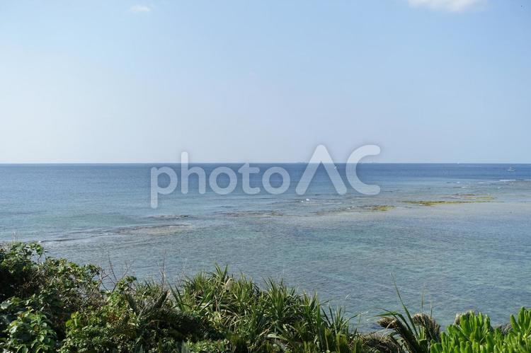 沖縄県今帰仁村の海 夏,海,沖縄の写真素材