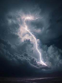 雷雨の夜の閃光 雷雨の夜の閃光の写真