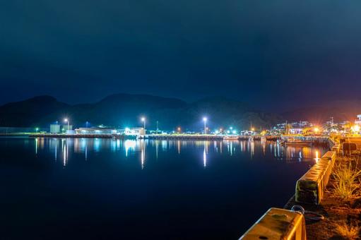 夜の油津港 夜の油津港 油津港,港,海の写真素材