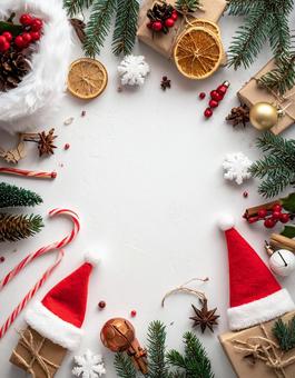 ナチュラルなクリスマスフレーム ナチュラルなクリスマスフレームの写真
