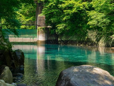 玄倉ダム（ユーシンブルー） 風景,ユーシン渓谷,ユーシンブルーの写真素材